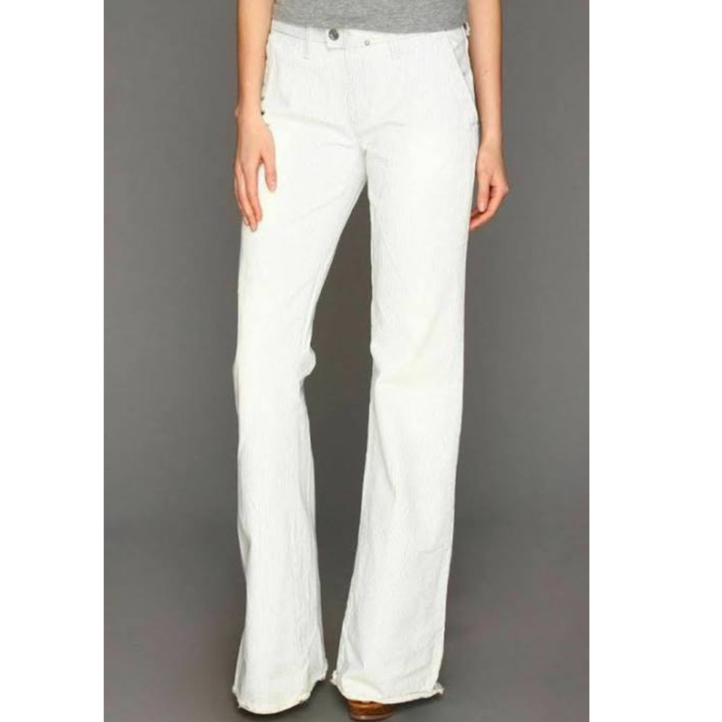New Diesel Flairlegg Pinstriped Regular Flare Wide Leg Jeans 27x34